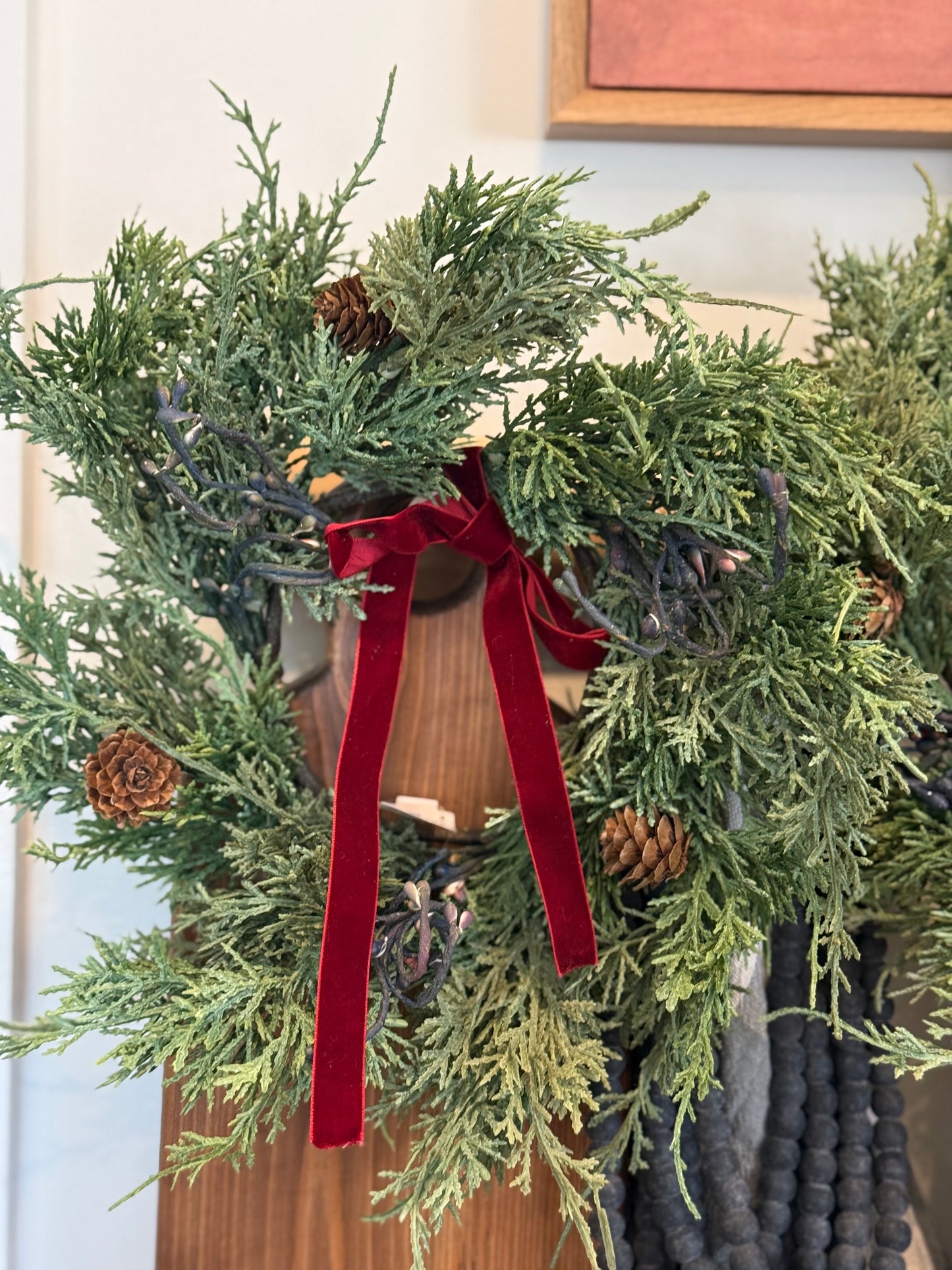 14” Real Touch Cedar Wreath
