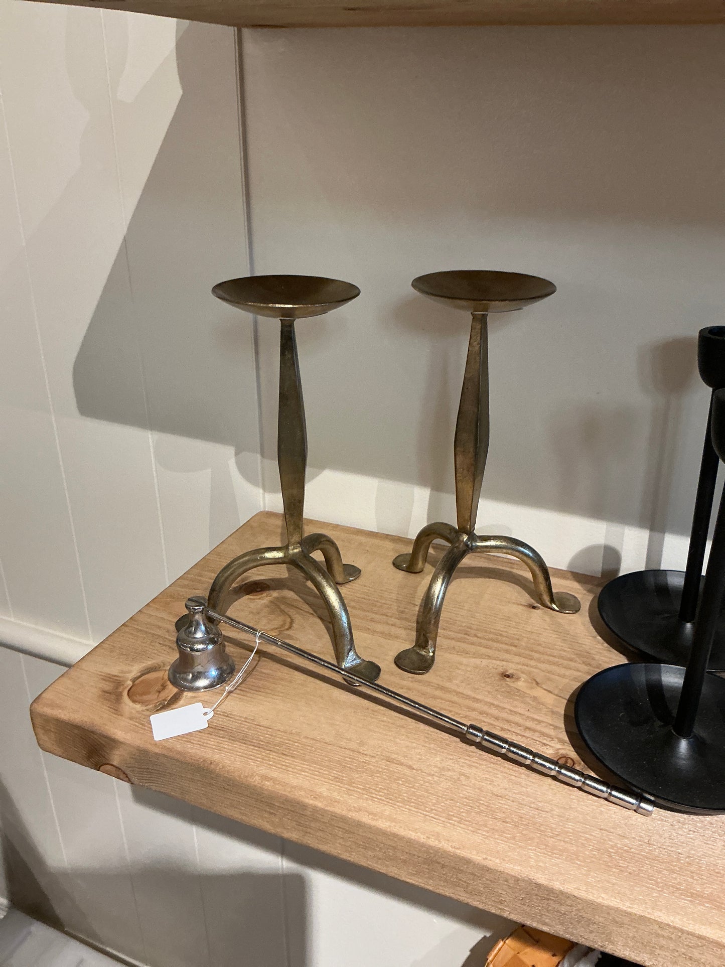 Candle holder sm iron ant brass