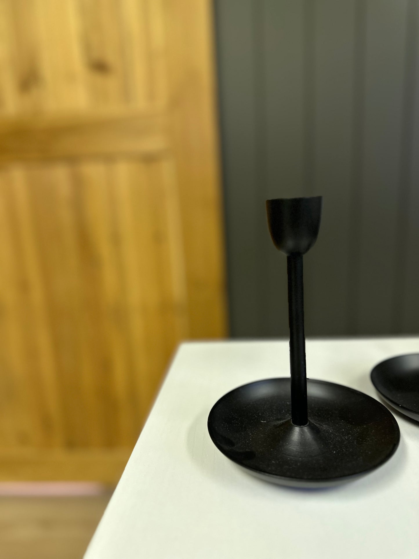 Fluted Black Candlestick “Small”