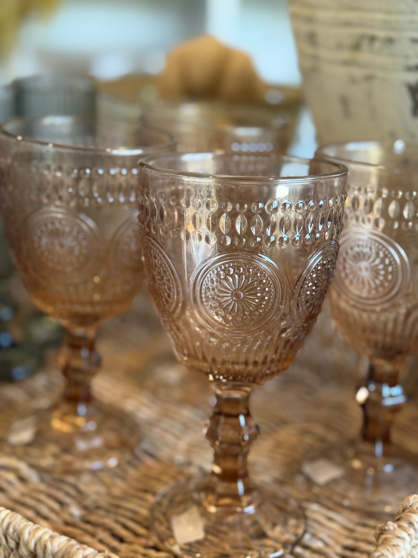 Vintage 6.5” Glass Goblet- Champagne