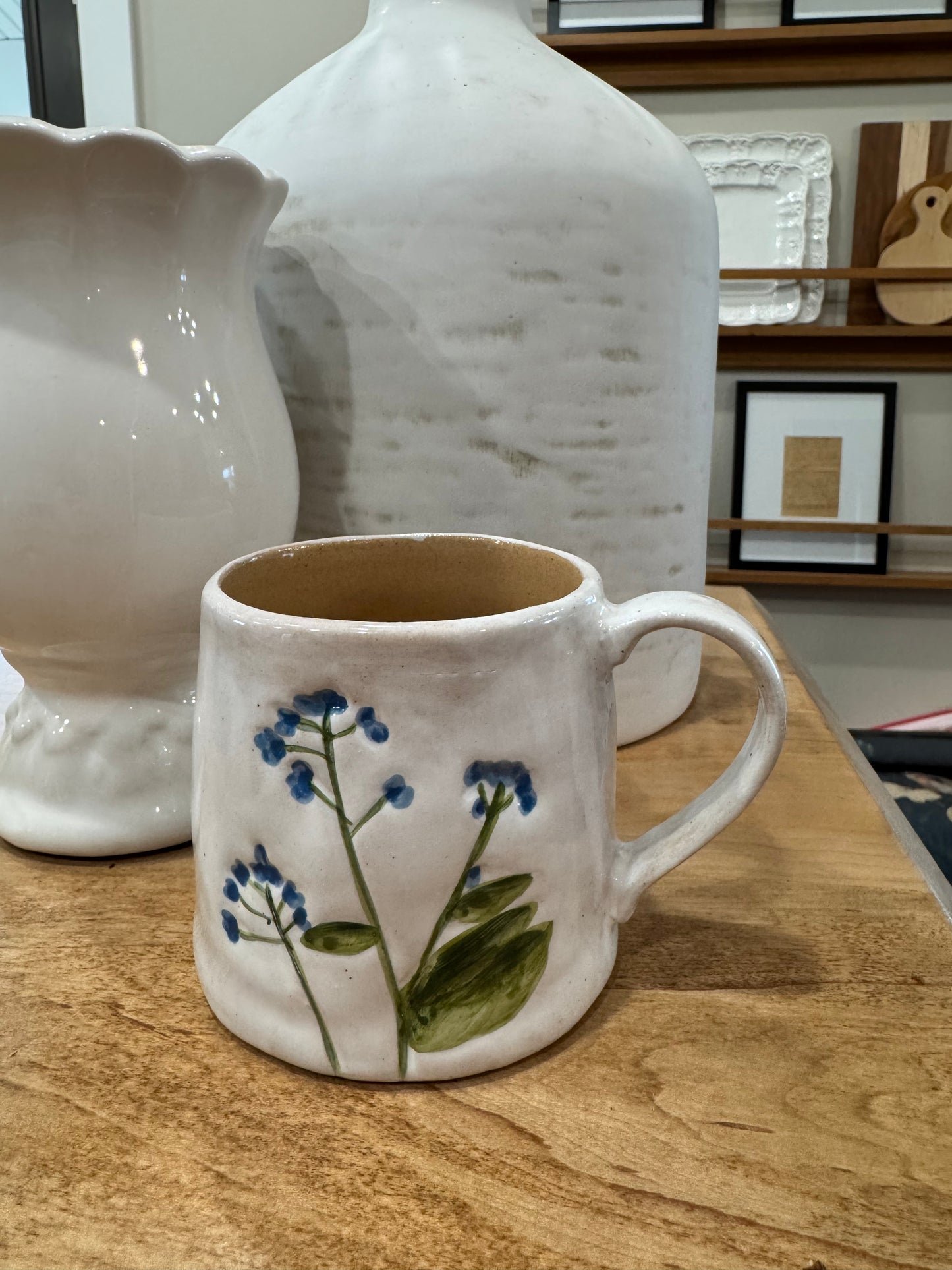 Ceramic Mug-Blue Flowers