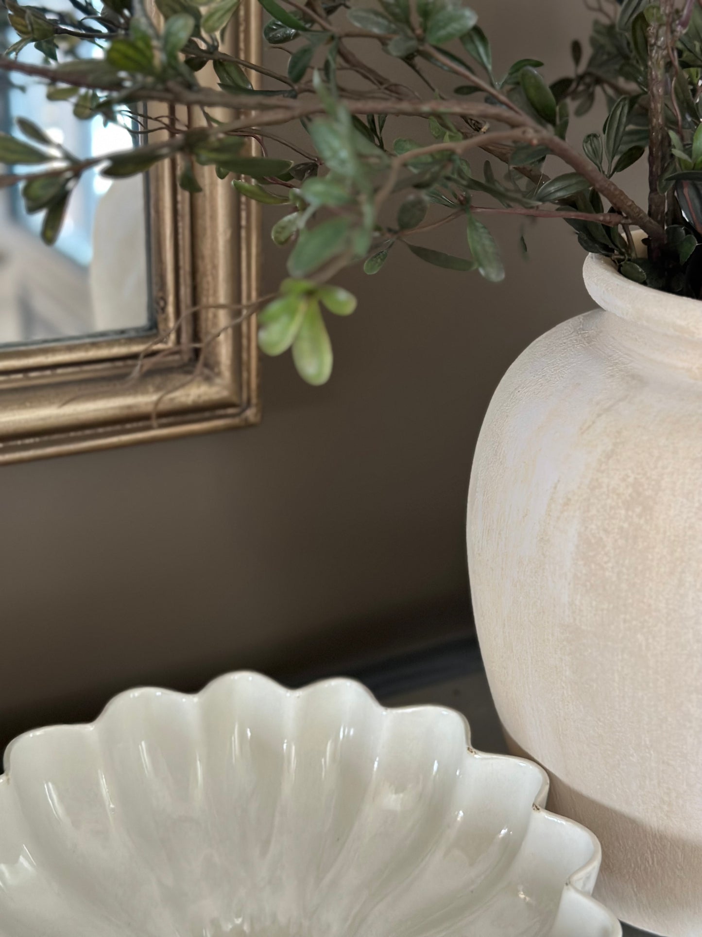 White fluted handcrafted bowl