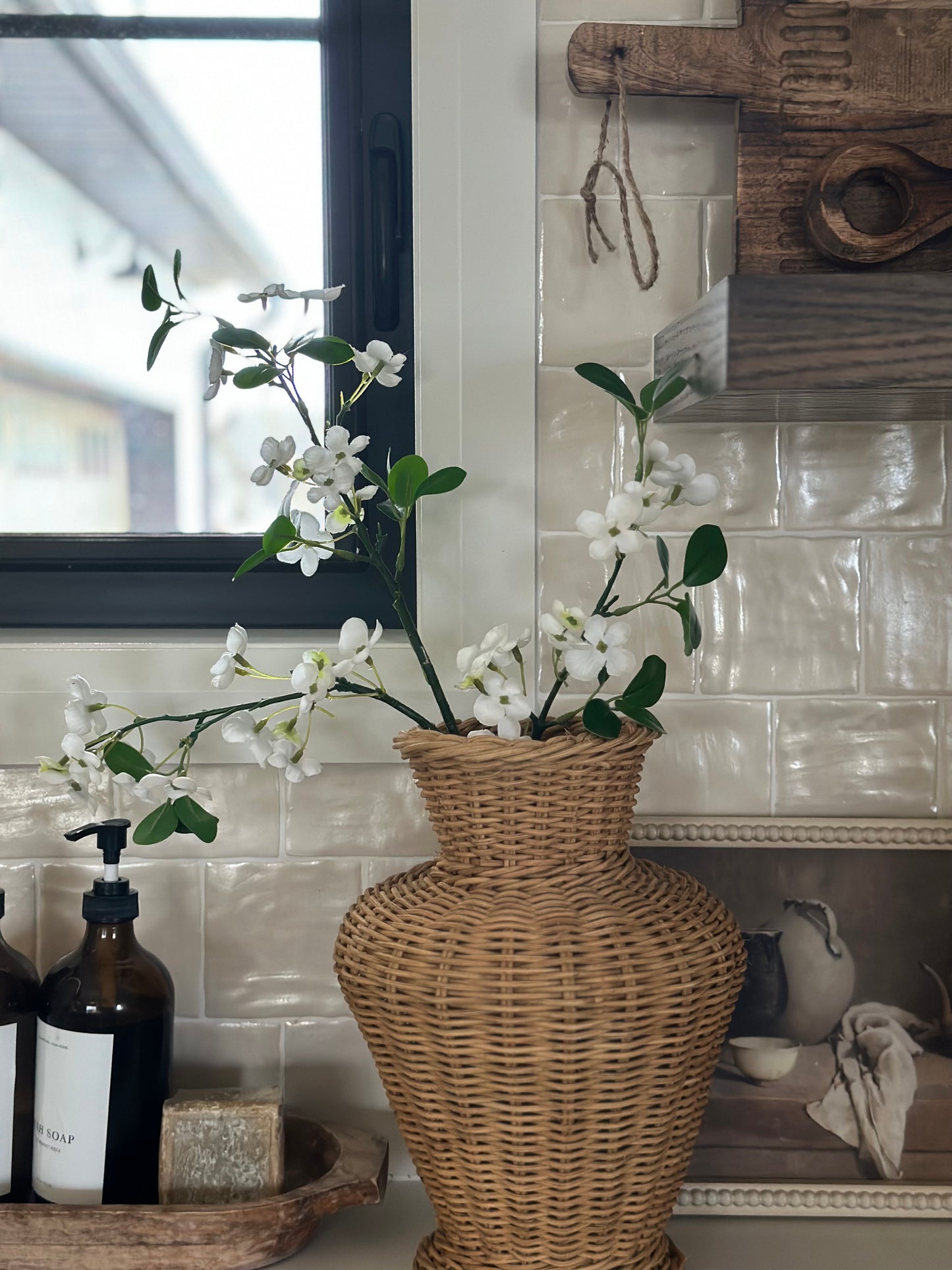 White blossom bud spray