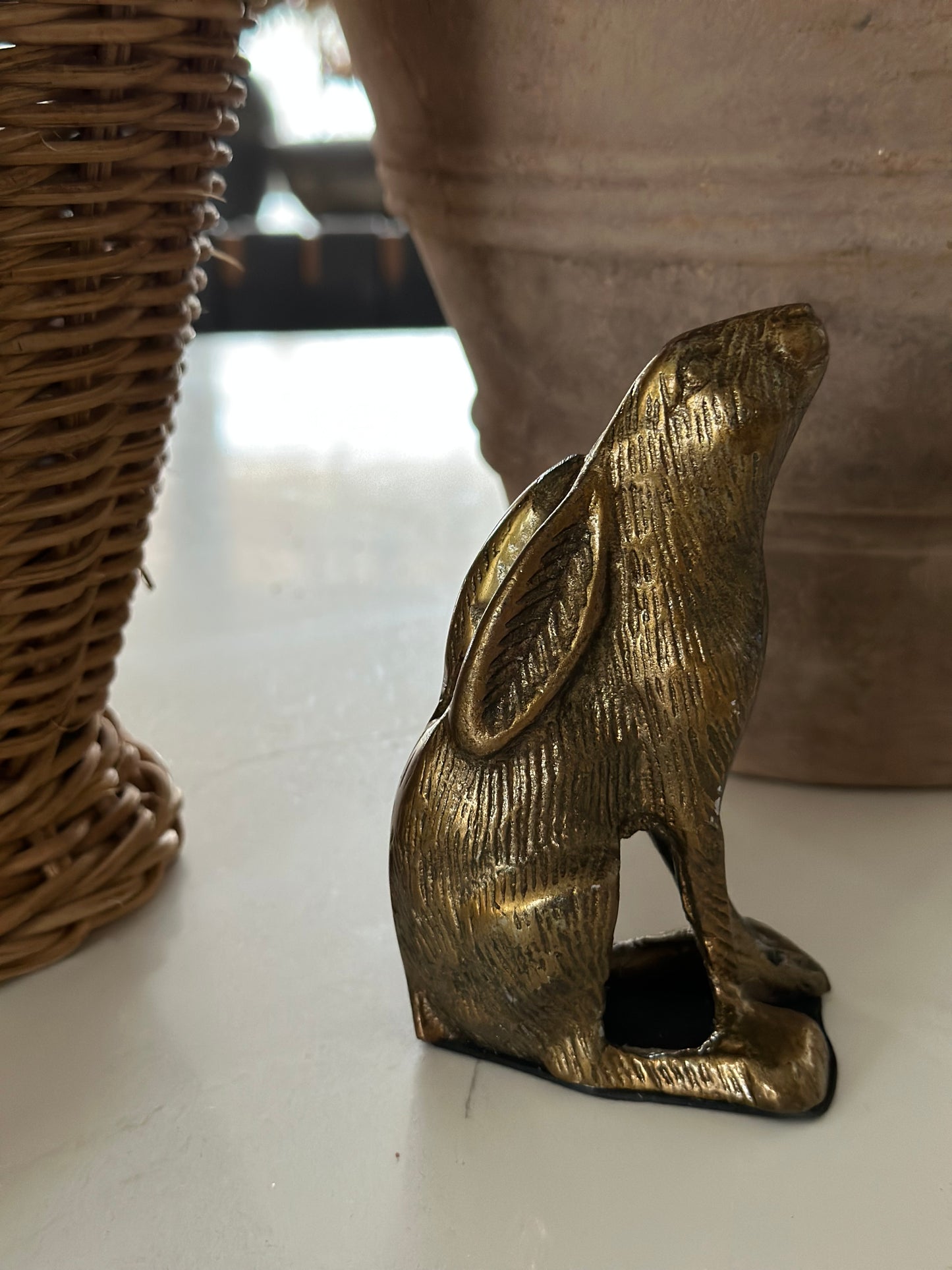 Brass sitting bunny