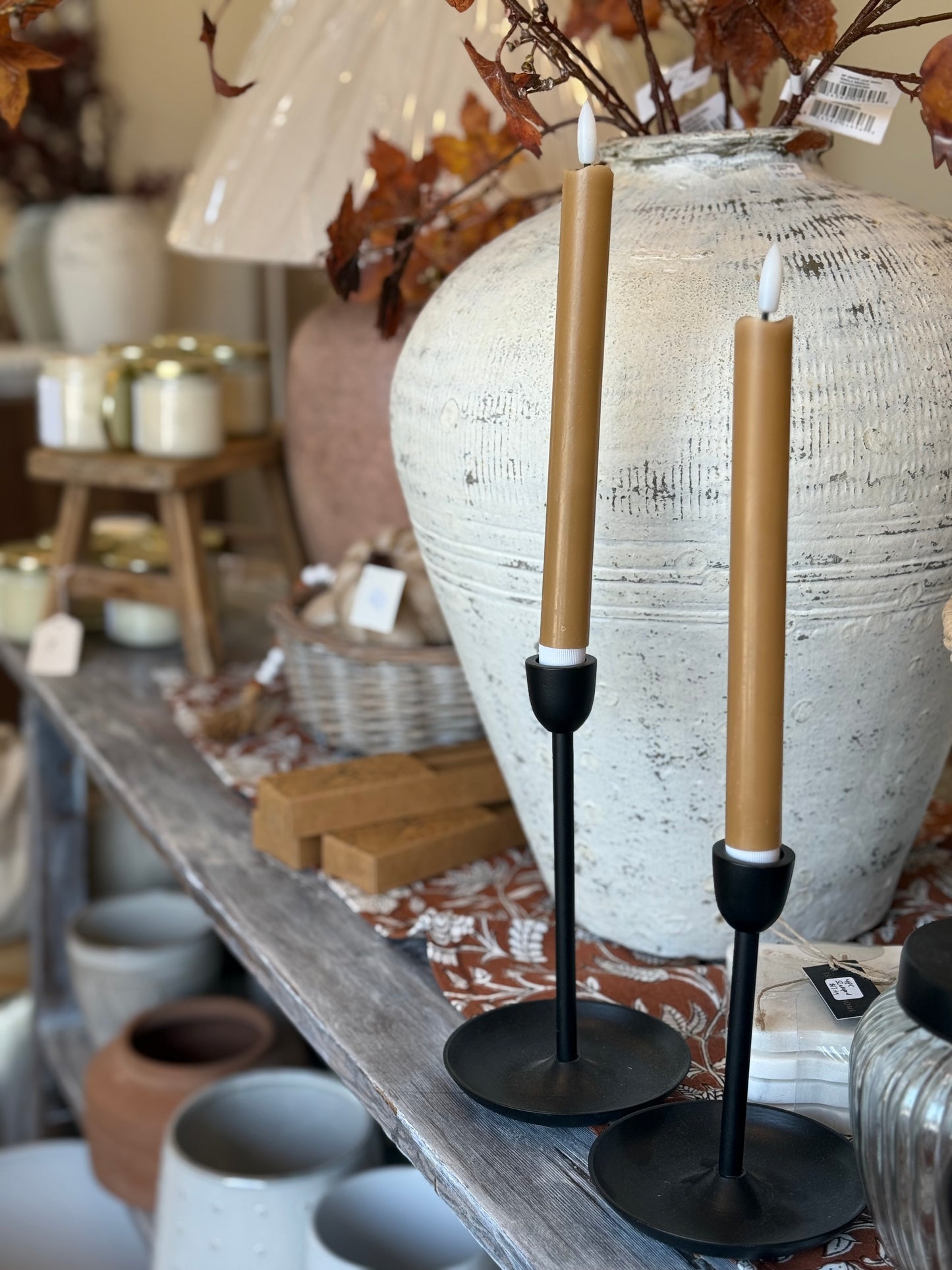 TAPPER CANDLE LED CLASSIC SET/2 10" MOCHA MOUSSE
