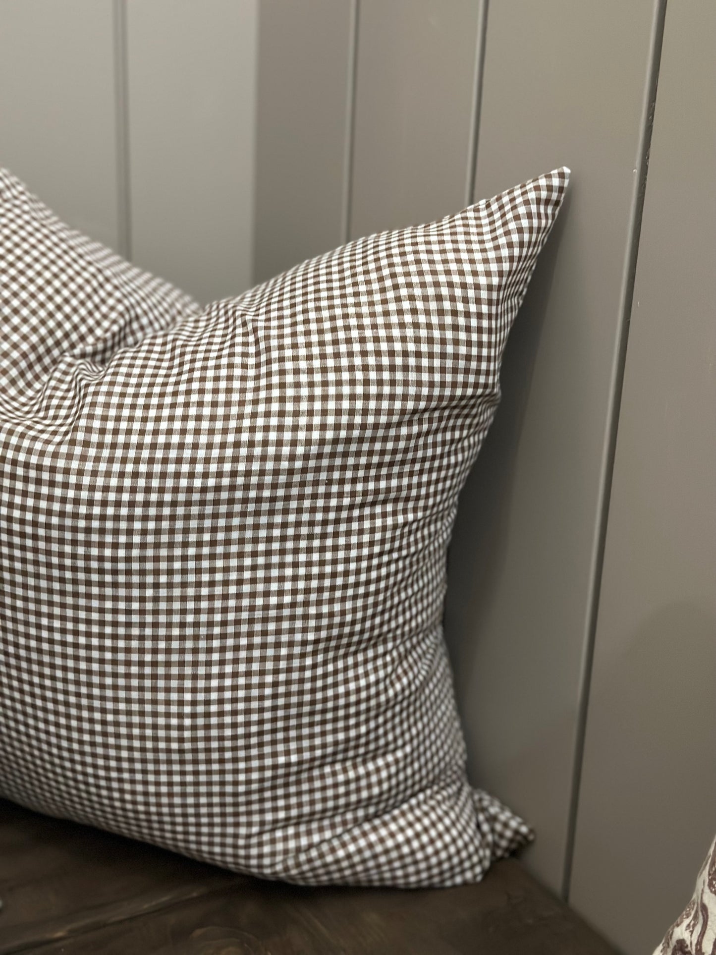 Gingham Brown plaid TPP Collection 18x18 cover