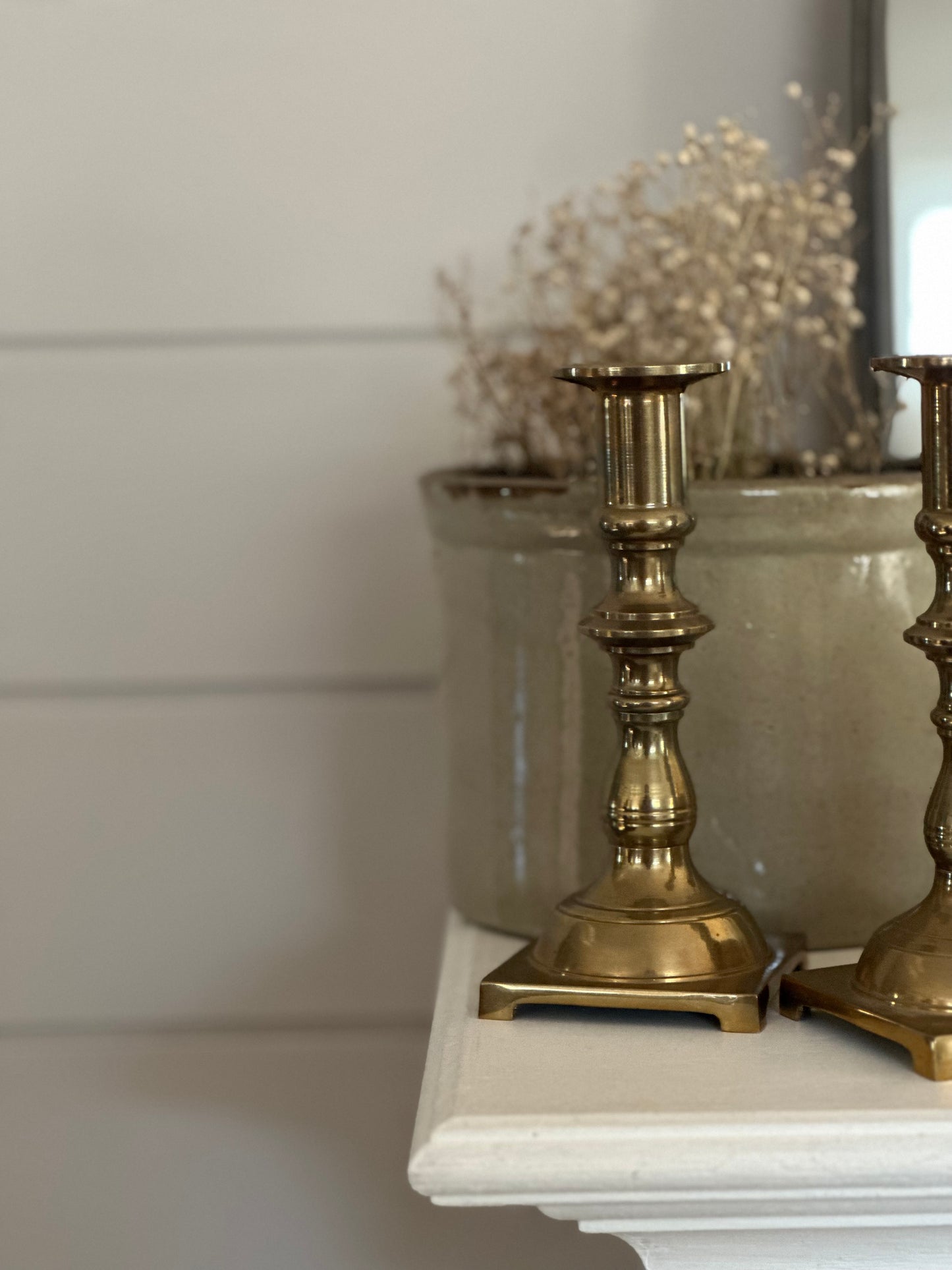 Pair of brass candle sticks
