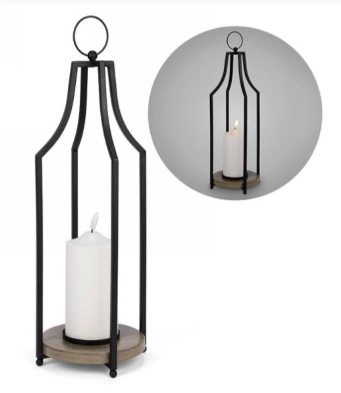17" lantern with led candle