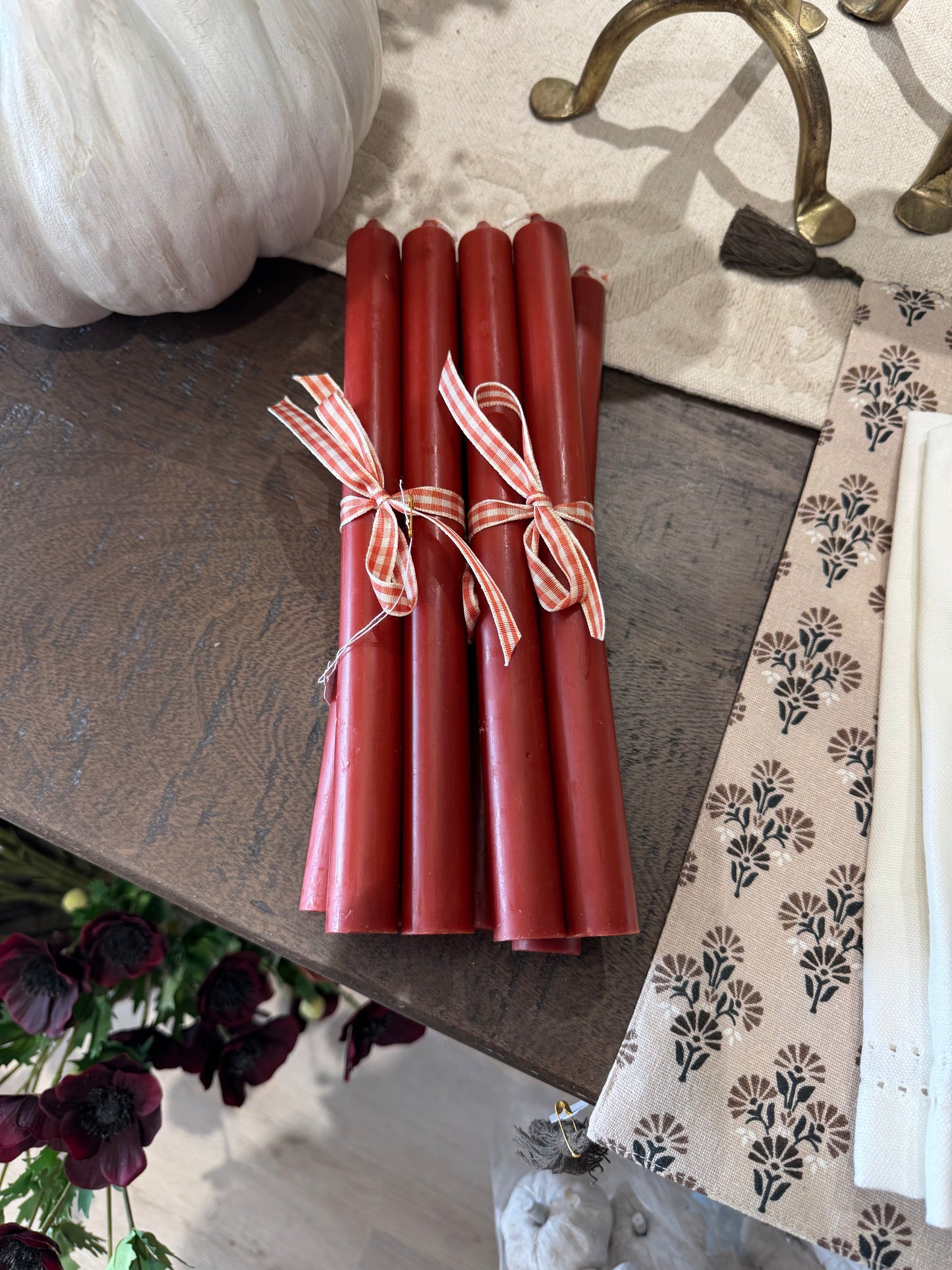 Taper Candles Set of 2-Rust