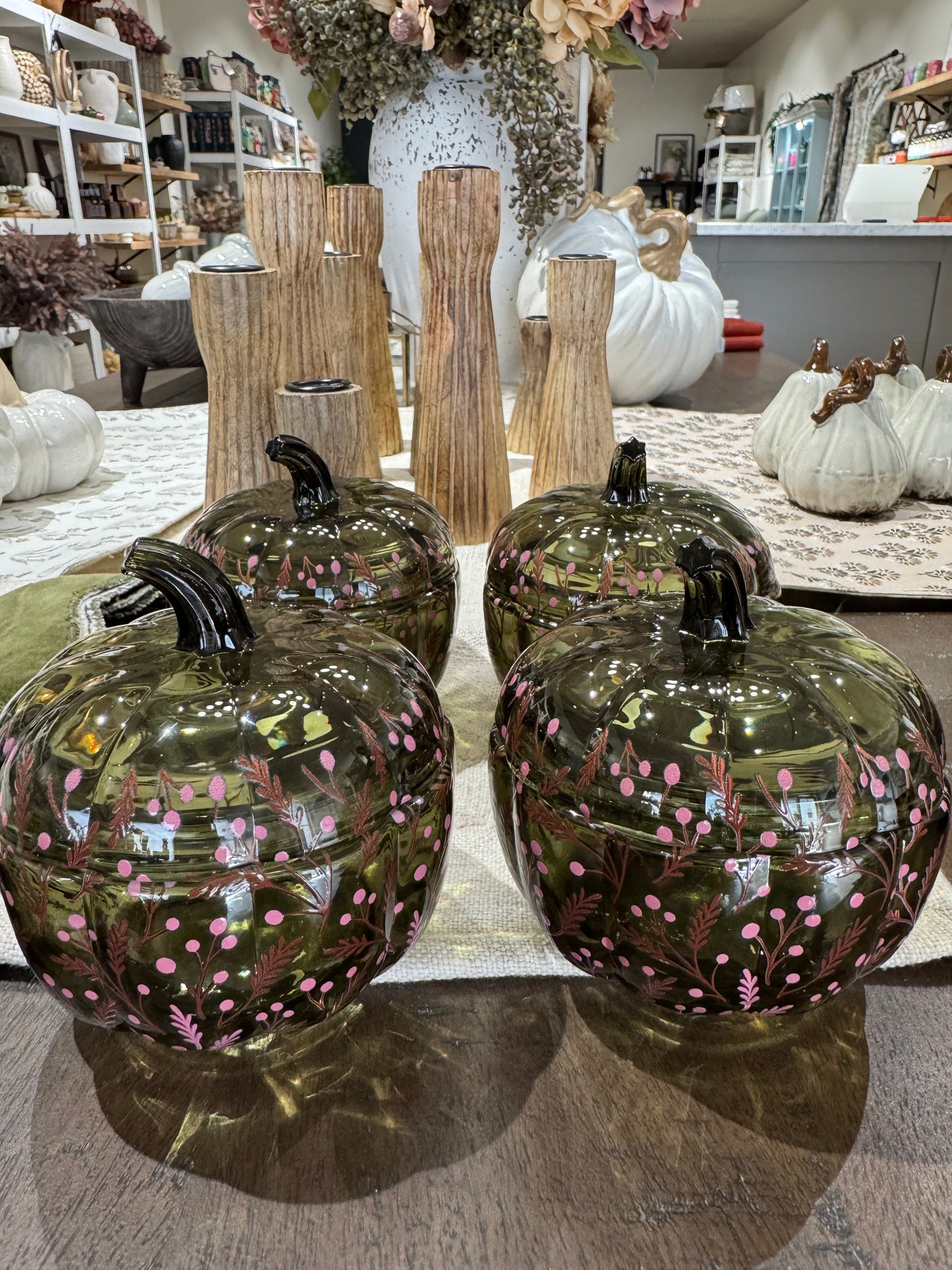 Hand painted Glass Pumpkin