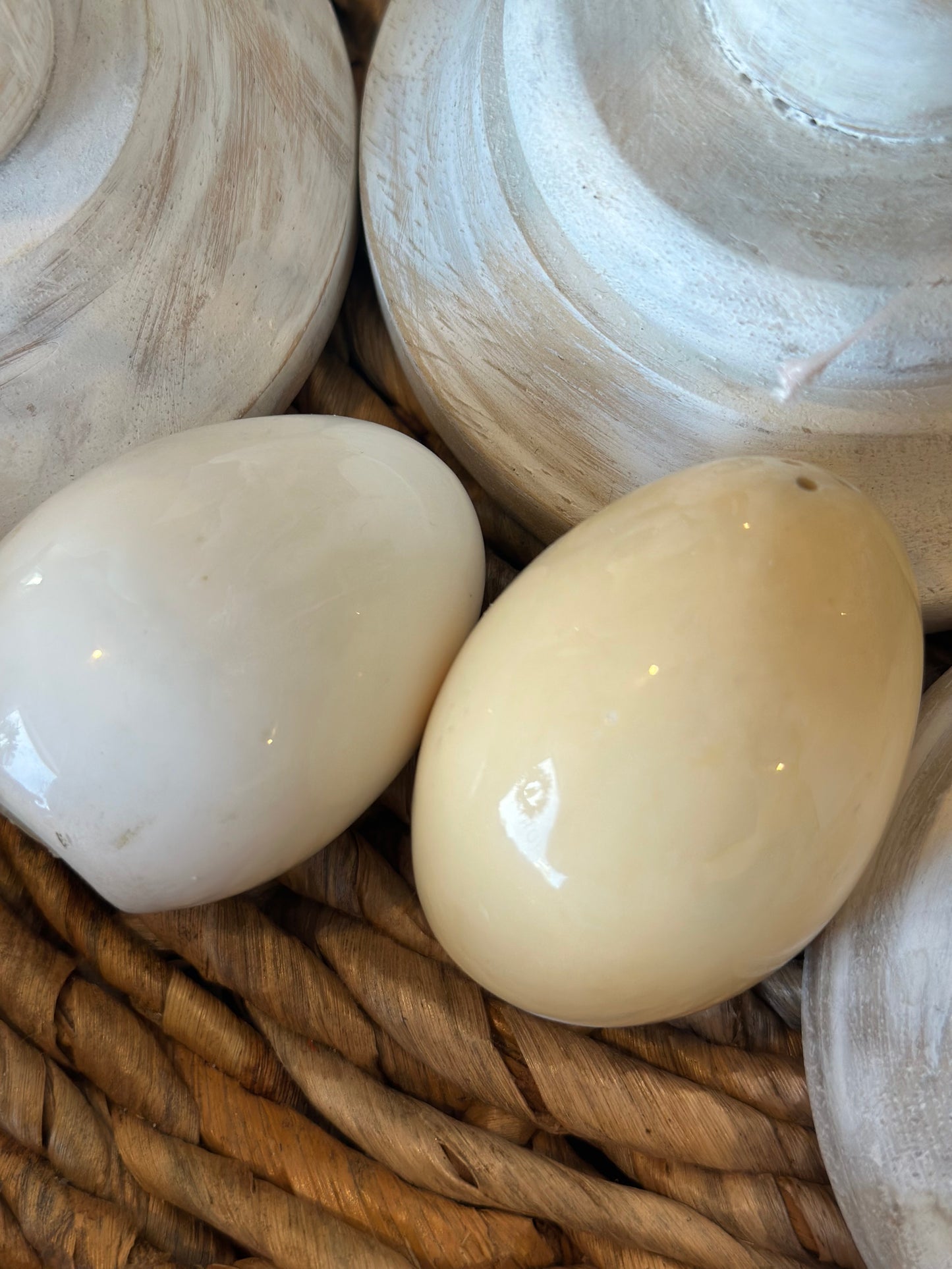 Vintage easter egg salt + pepper shaker