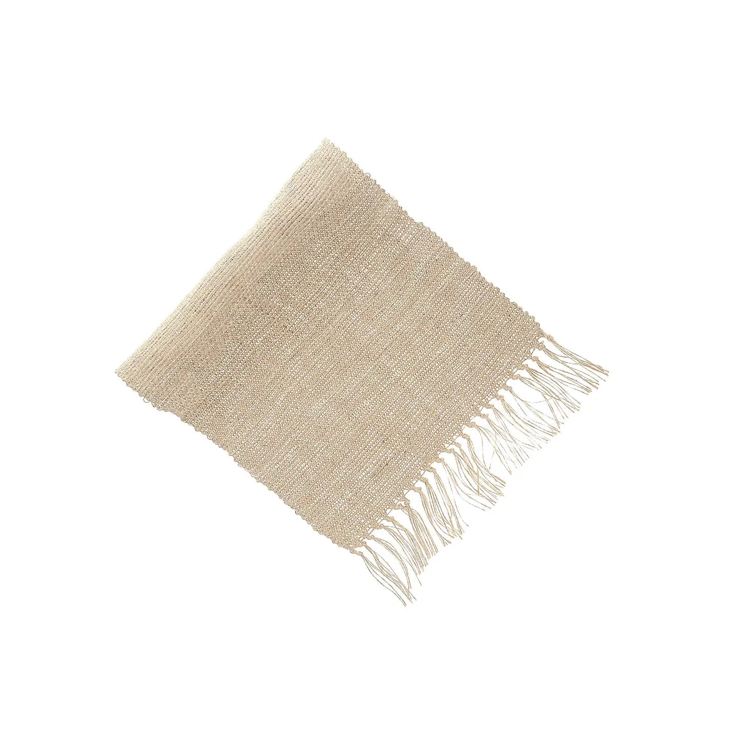Handloom Table Runner 18"X54" White Natural