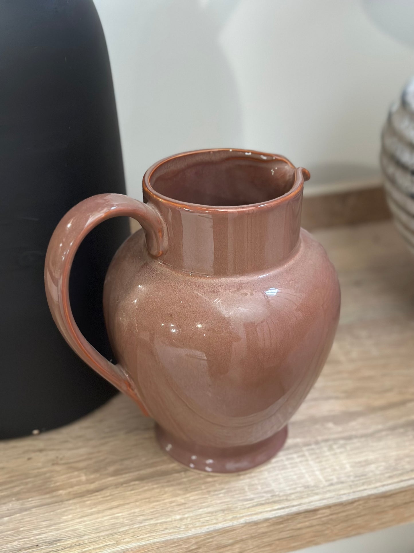 Brown jug with handle