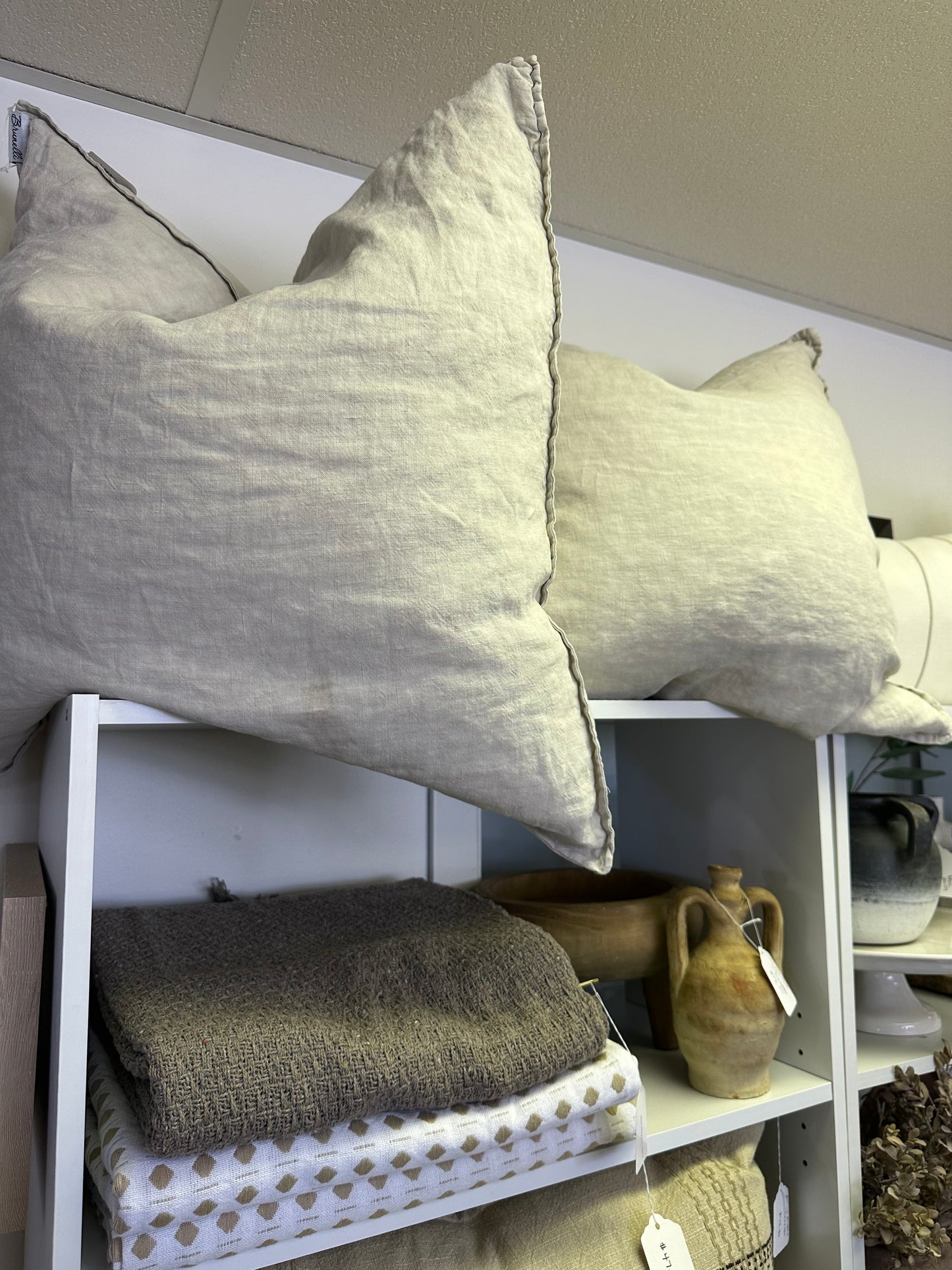 Linen Stone Wash natural European pillow