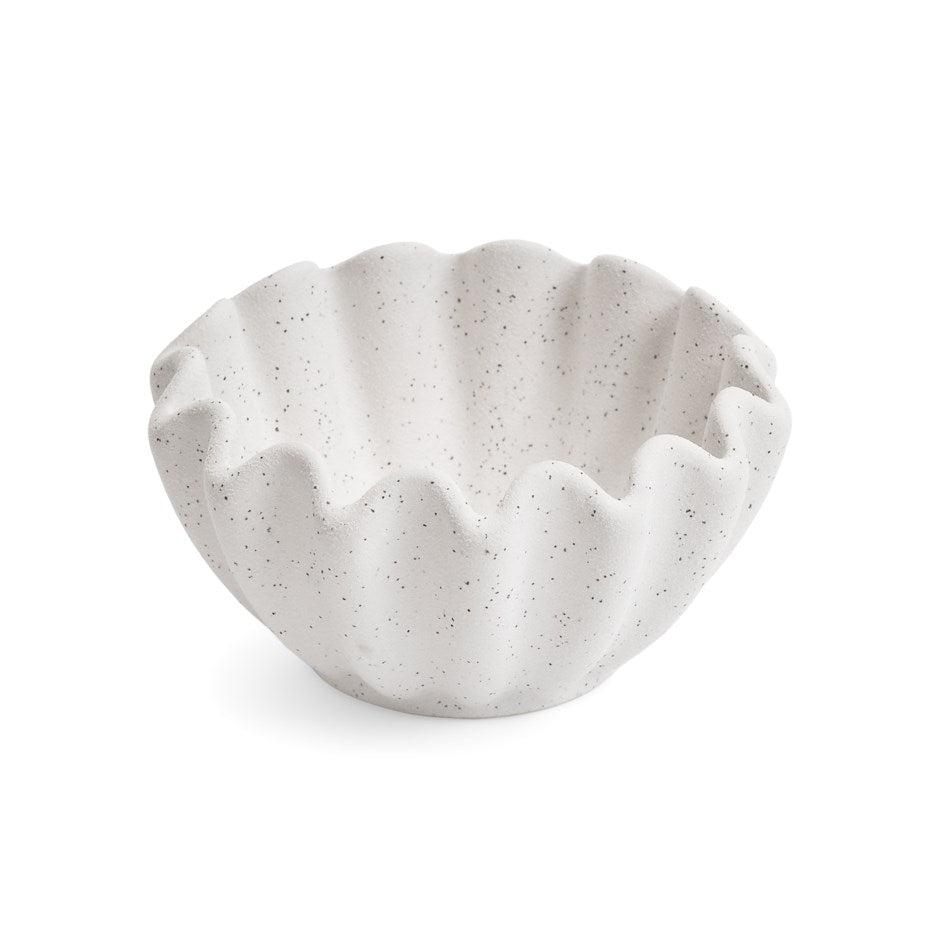 BOWL CERAMIC WAVY CHALK WHITE