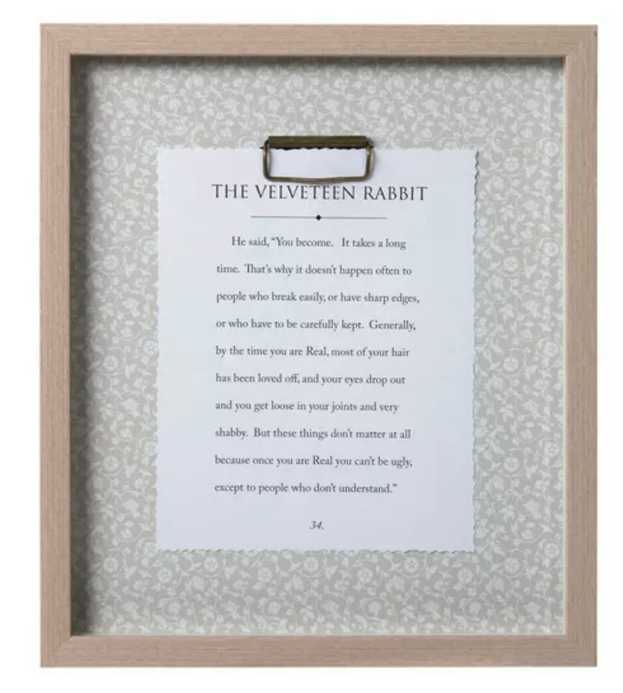 The Velveteen Rabbit Framed
