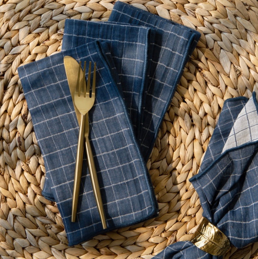 Double Weave Napkins Set of 4-Midnight