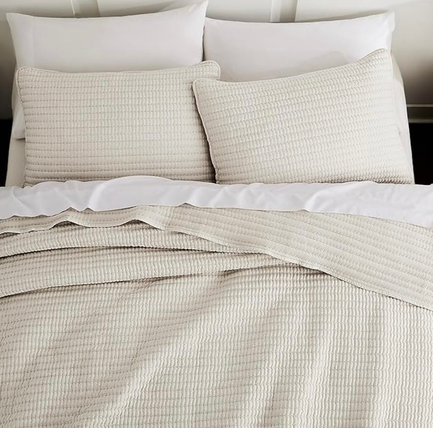 Muslin Cotton Quilt w/2 Shams-Queen