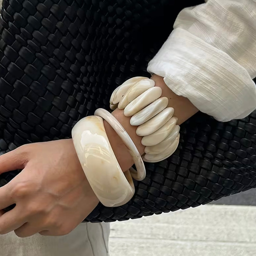 Resin Ivory Bangle-Large