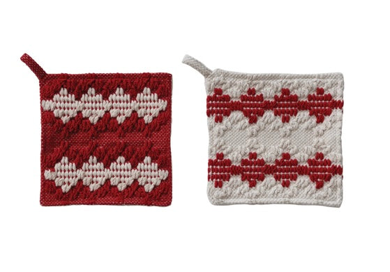 Square Woven Cotton Potholder - 2 Styles
