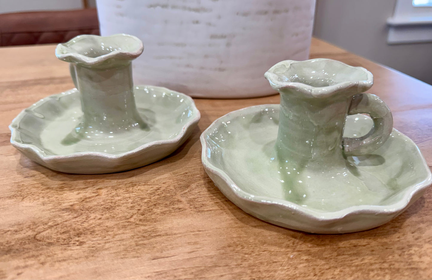 Ceramic Candle Holder-Sage