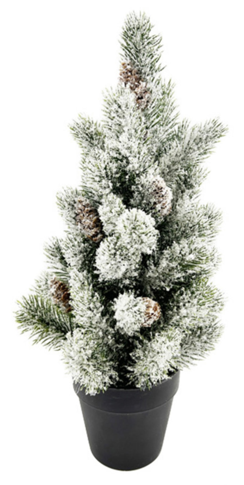 Snowy Tree with Pinecones