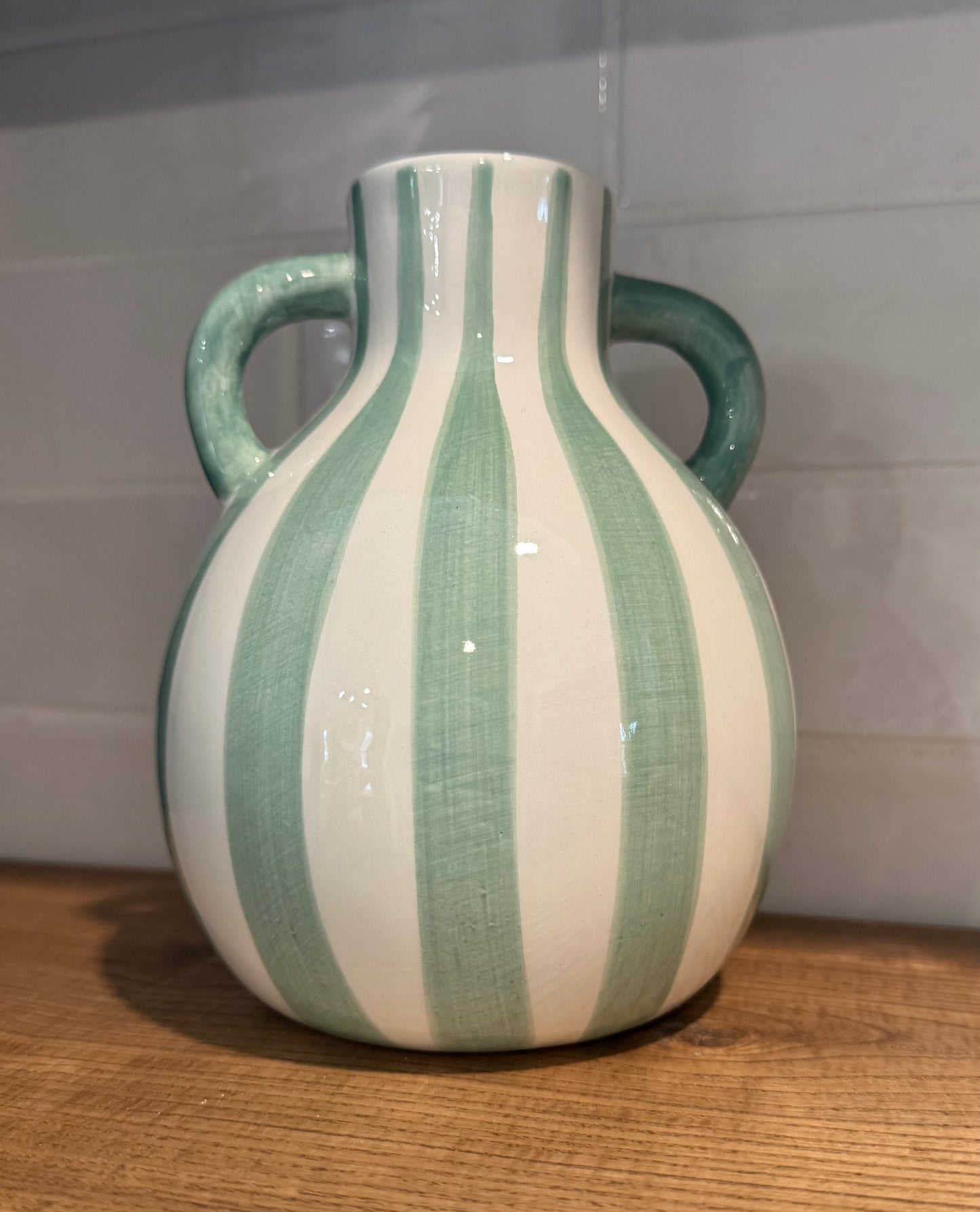 Striped Vase w/2 Handles