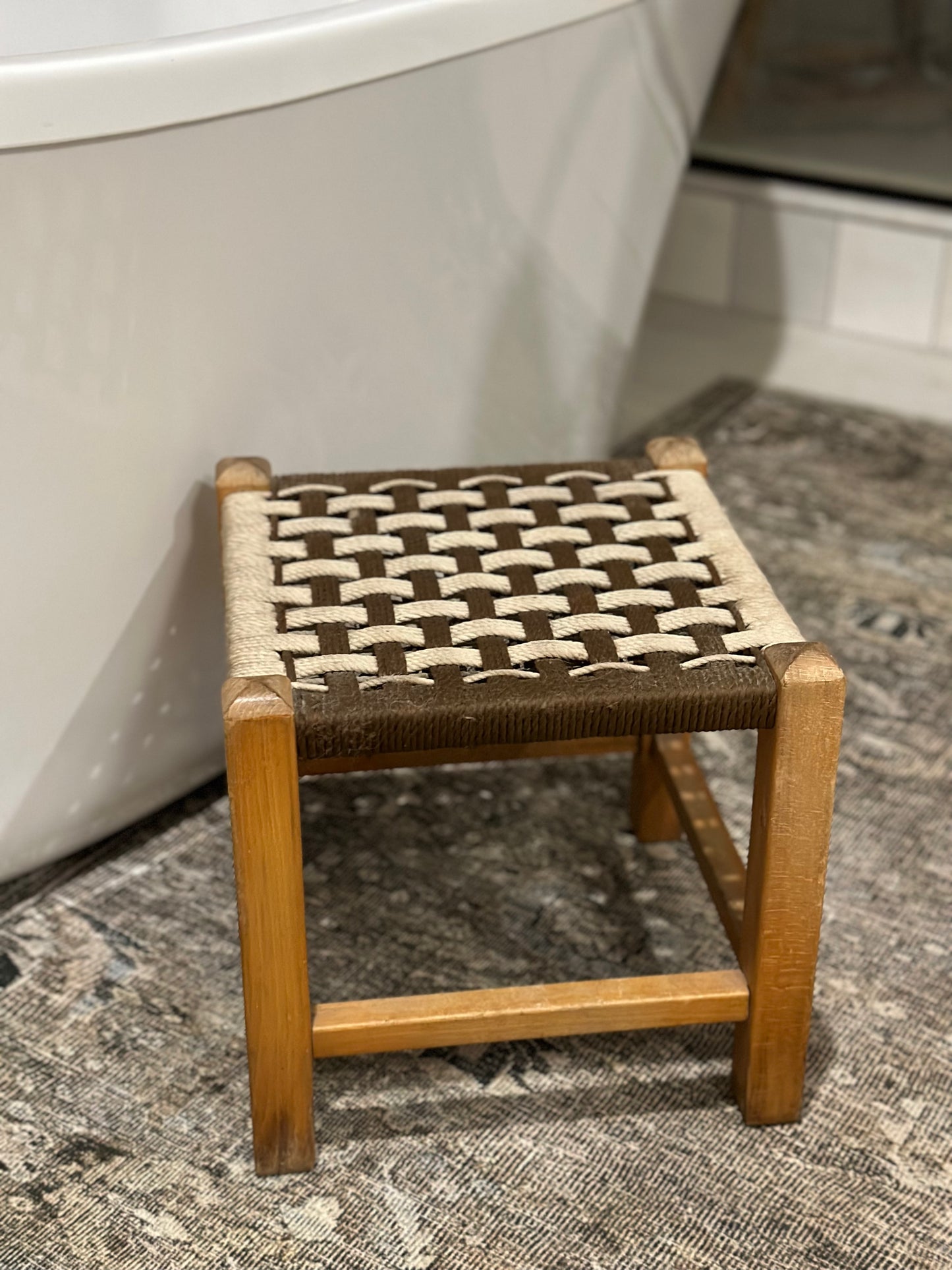 Small woven vintage bench