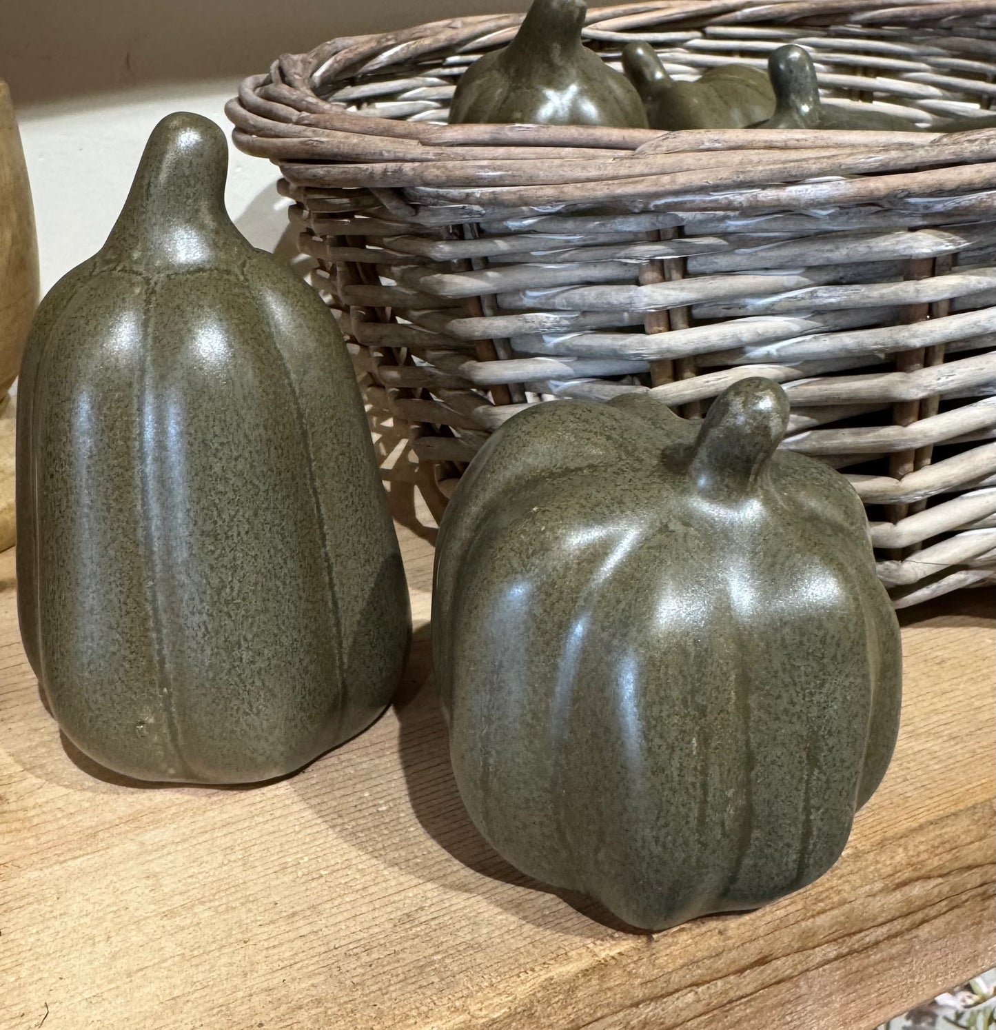Green Ceramic Pumpkin-Small