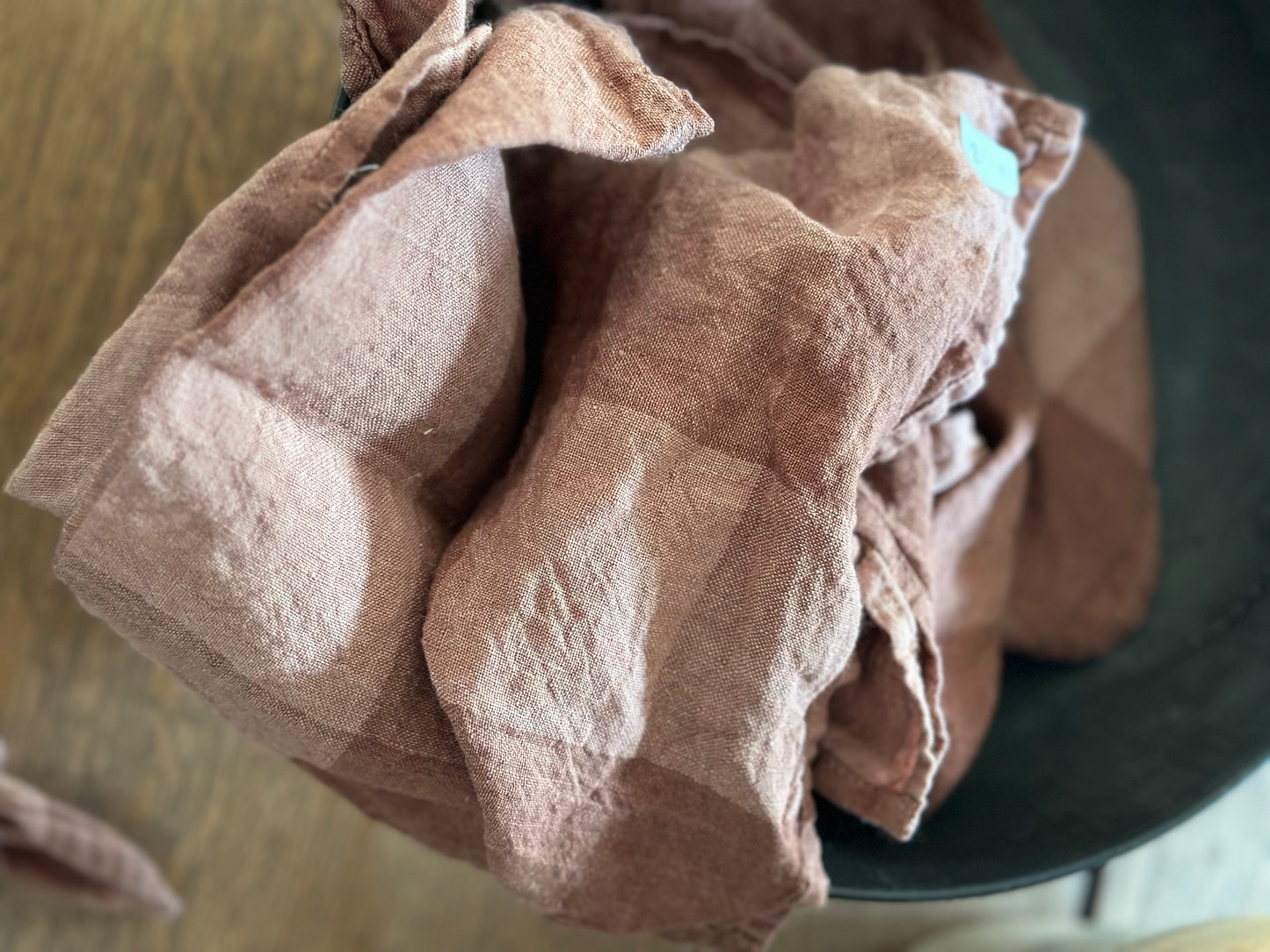 Plaid square small linen napkin