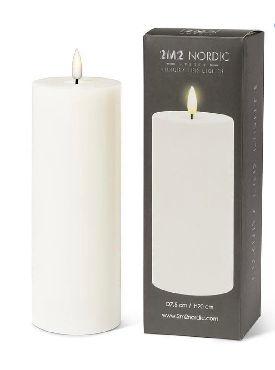 LED Pillar Candle 3x8-Sand