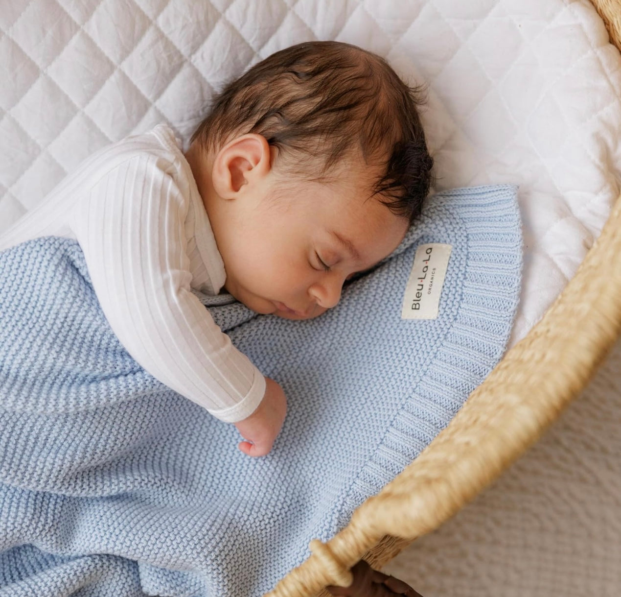 Bleu La La Organic Cotton Blanket-Blue