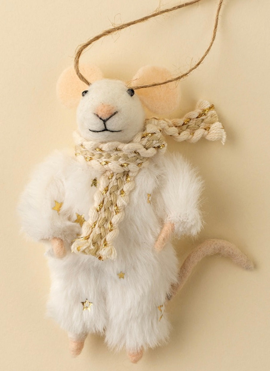 Winter White Wendy Mouse Ornament