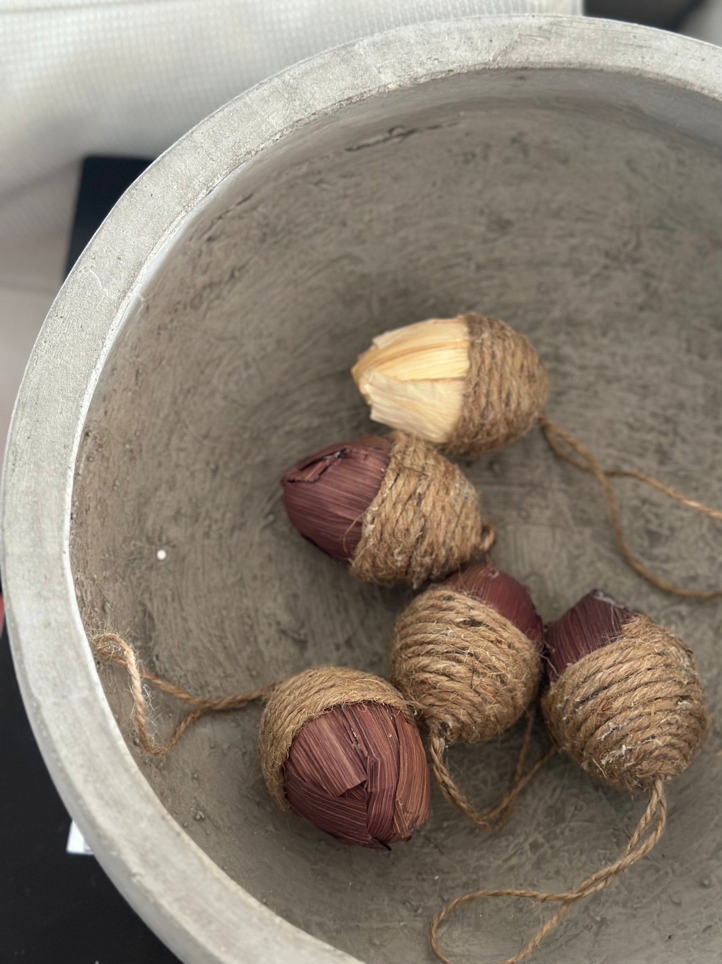 Woven chestnuts on string