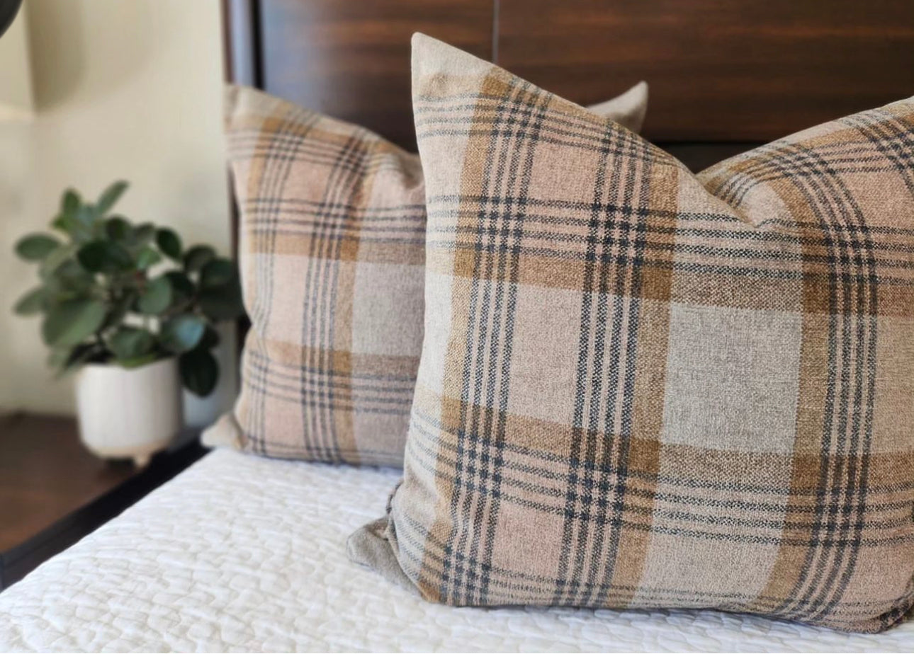 20x20 Plaid Pillow Cover