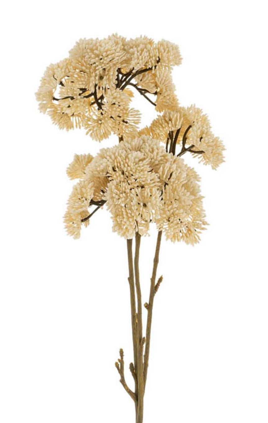 Indaba Pom Pom Floral Spray-Cream