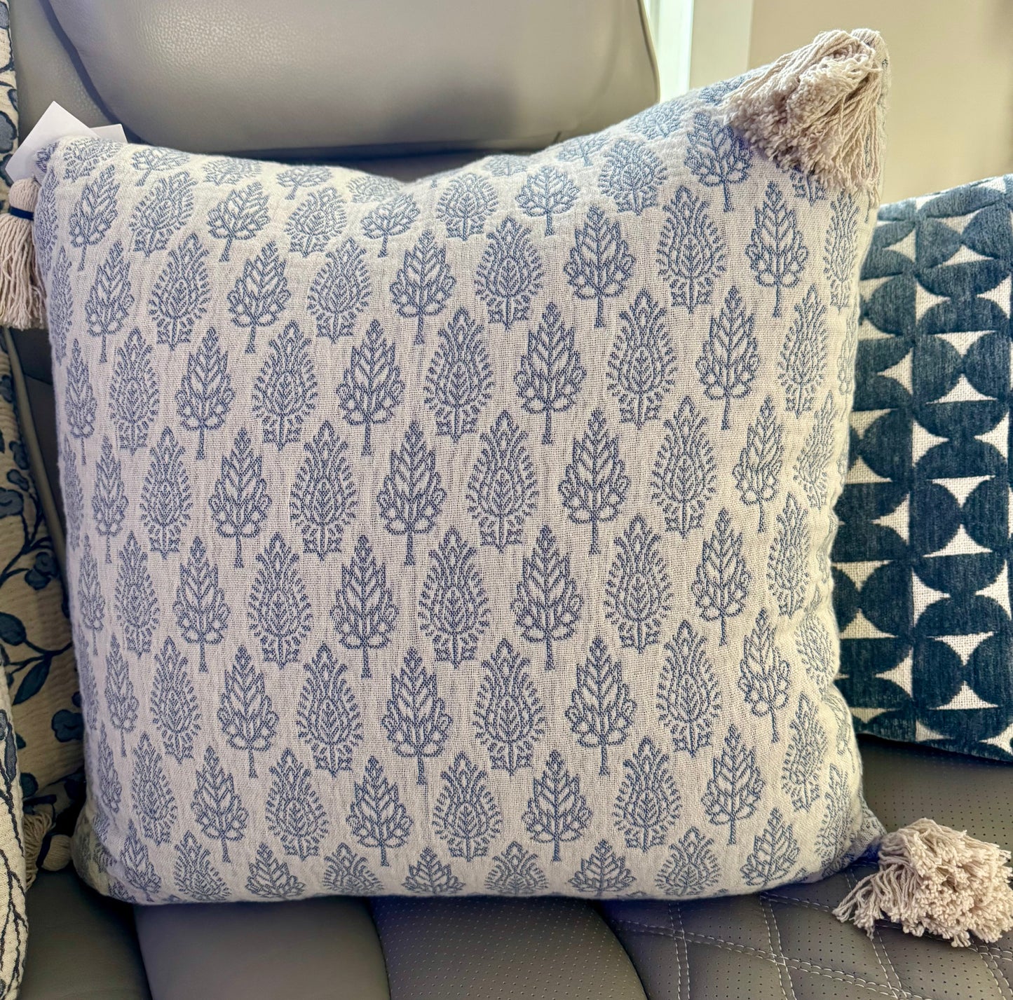 Handblock Print Cushion-Blue