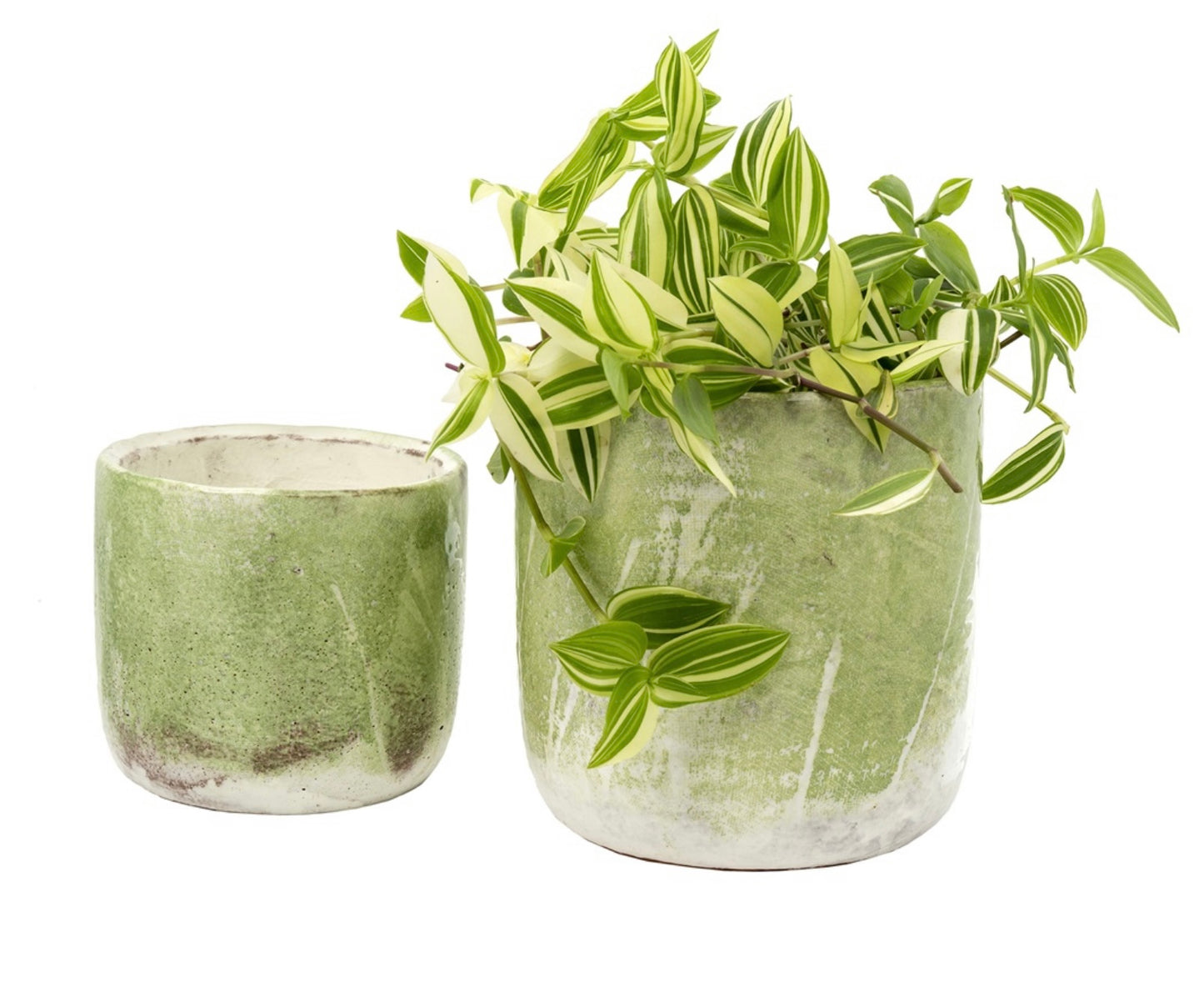 Indaba Palette Set of 2 Pots-Lime