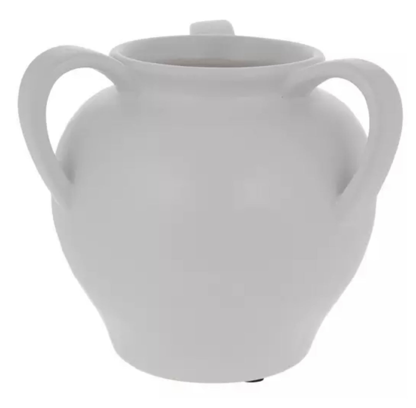 Matte White Vase with Three Handles