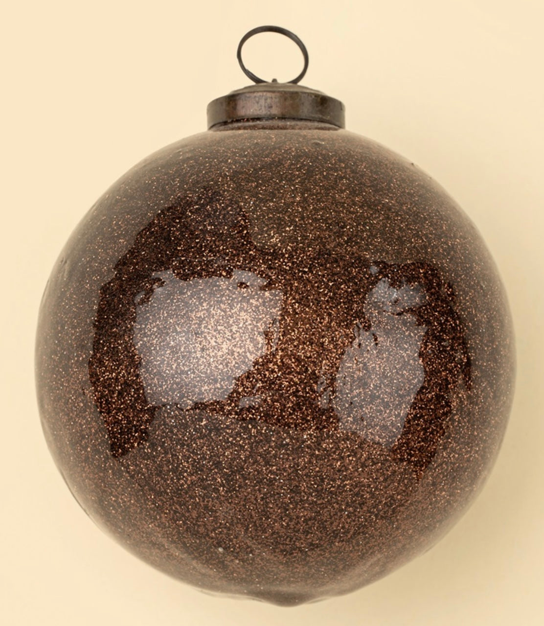 Glitter Ball Ornament-Dark Brown