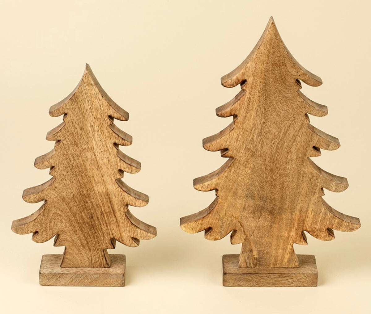 Snowy Carved Trees-Set of 2