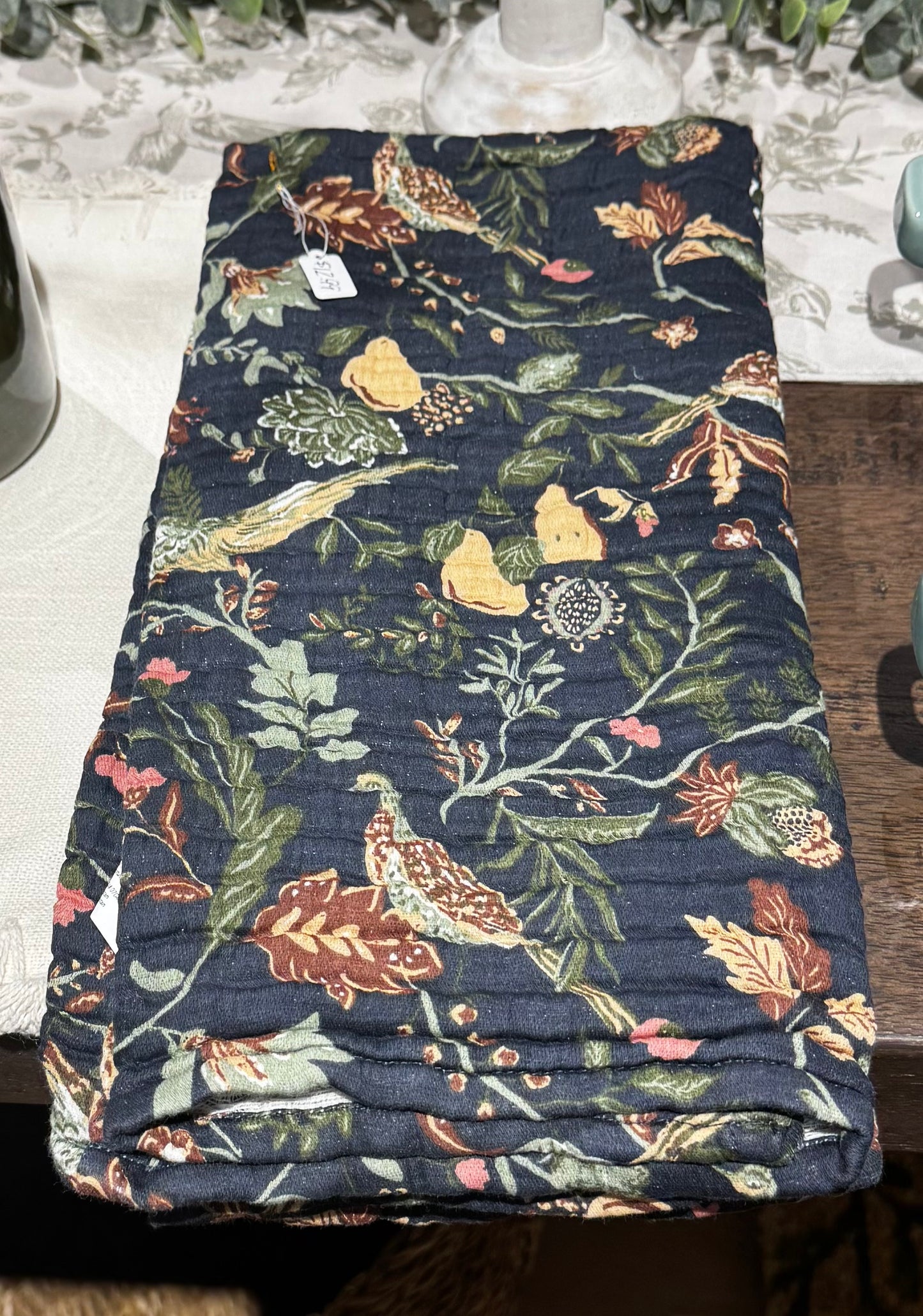 Navy Woodland Dishtowel