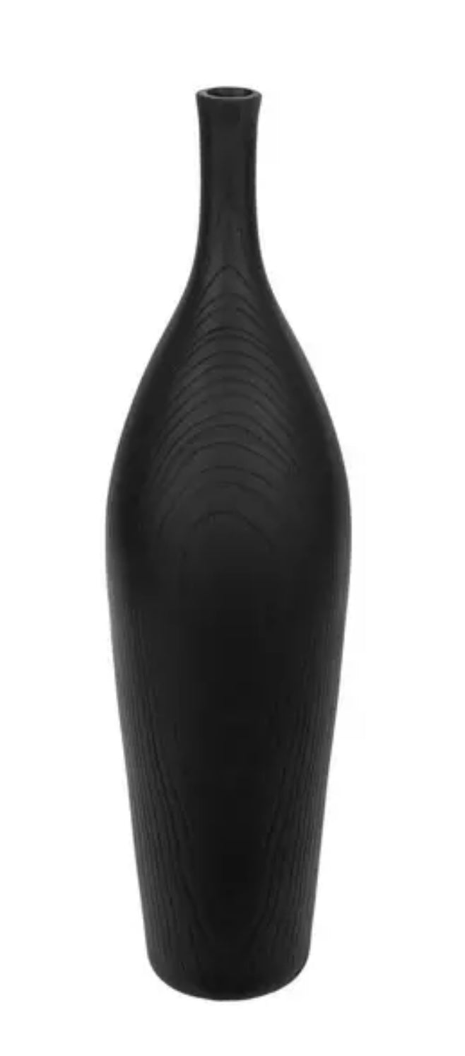 Black Wood Grain Vase-Large