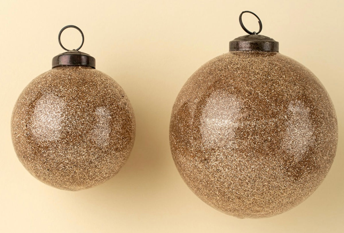 Glitter Ball Ornament Large-Blush