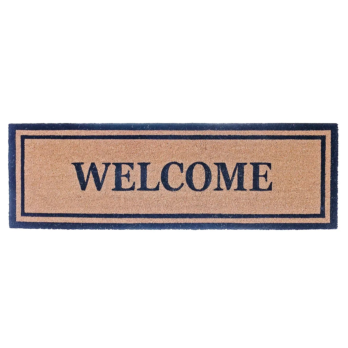 Coir Welcome Mat -Trimmed in Black