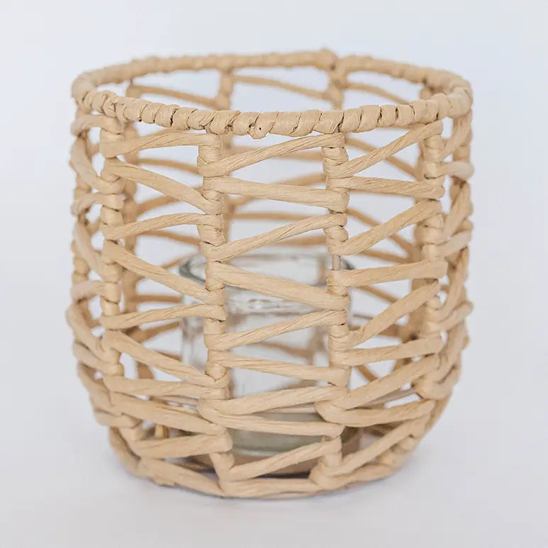 Brown Willow Tea Light Candle Holder