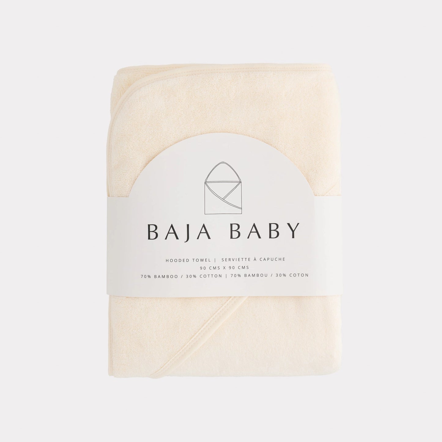 Bamboo/Cotton Hooded Towel-Cream