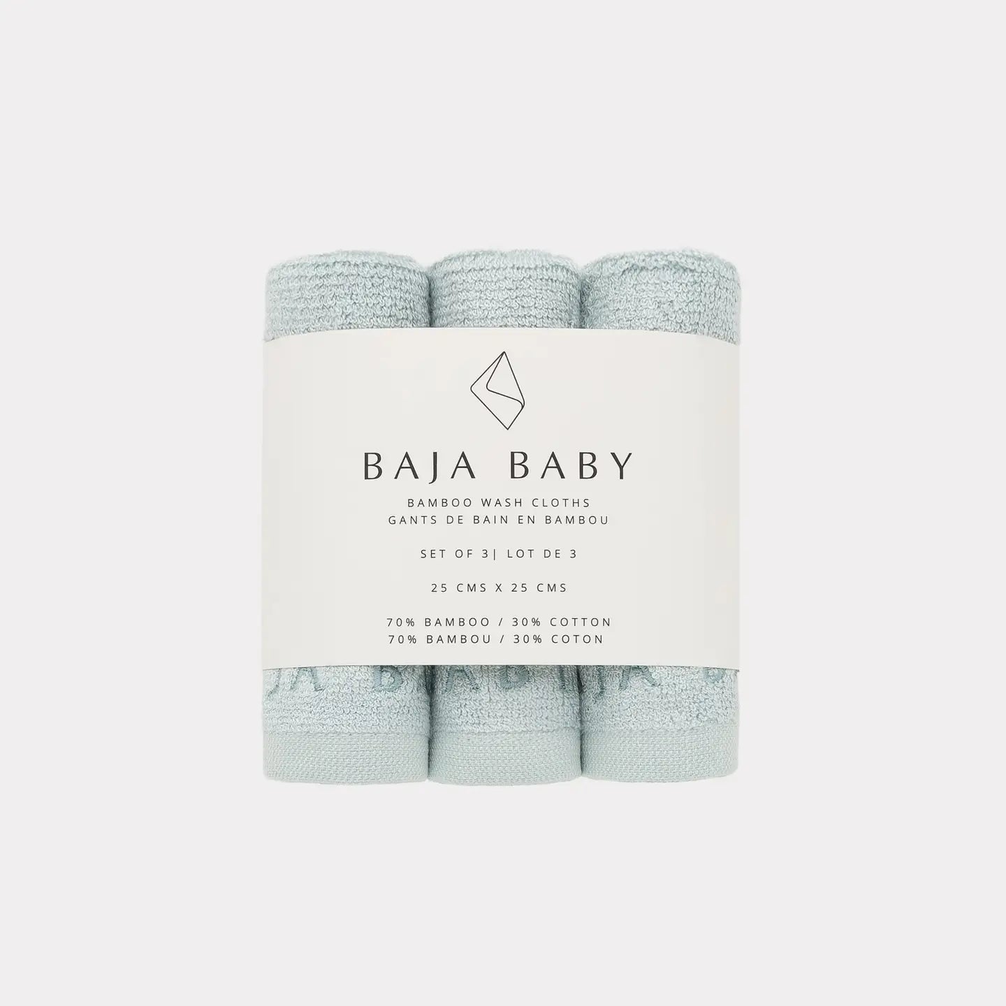 Bamboo/Cotton 3 pack Washcloths-Mist