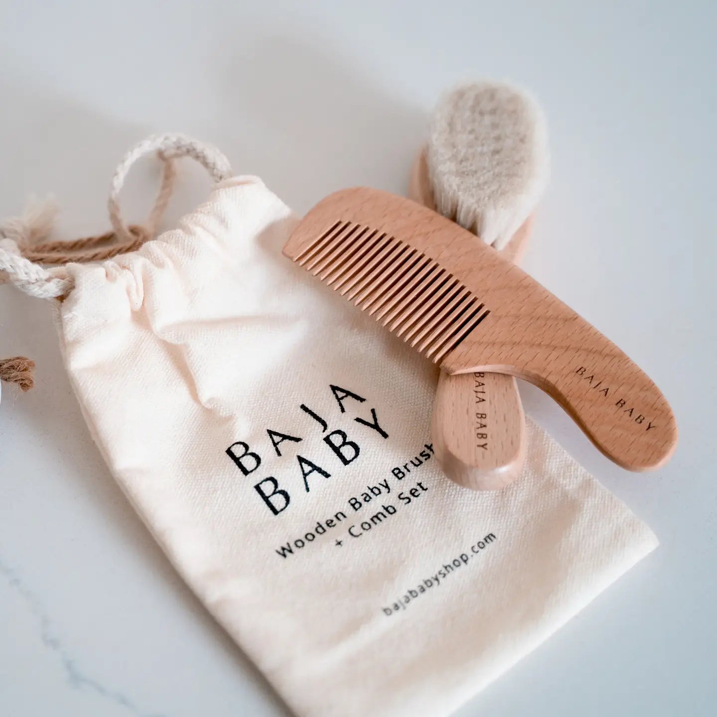 Wood Brush & Comb Set