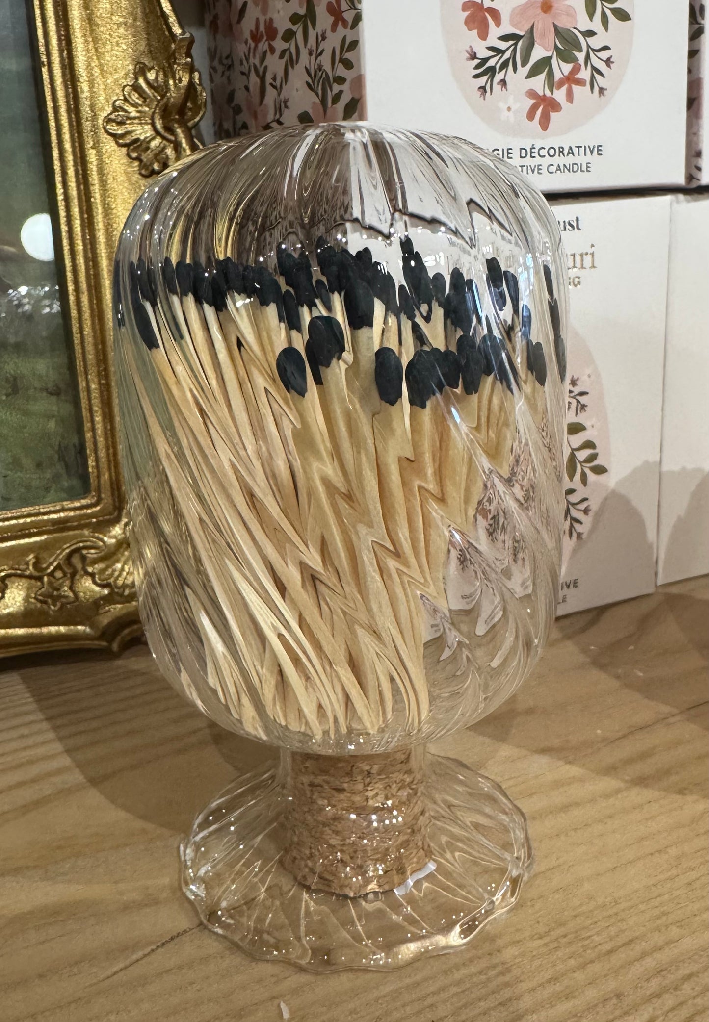 Glass Cloche Match Holder